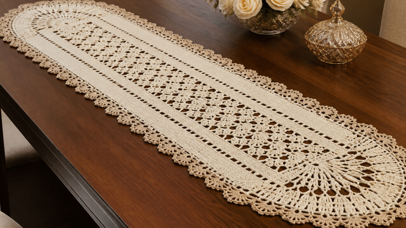 O retorno do clássico: O caminho de mesa de crochê na decoração moderna