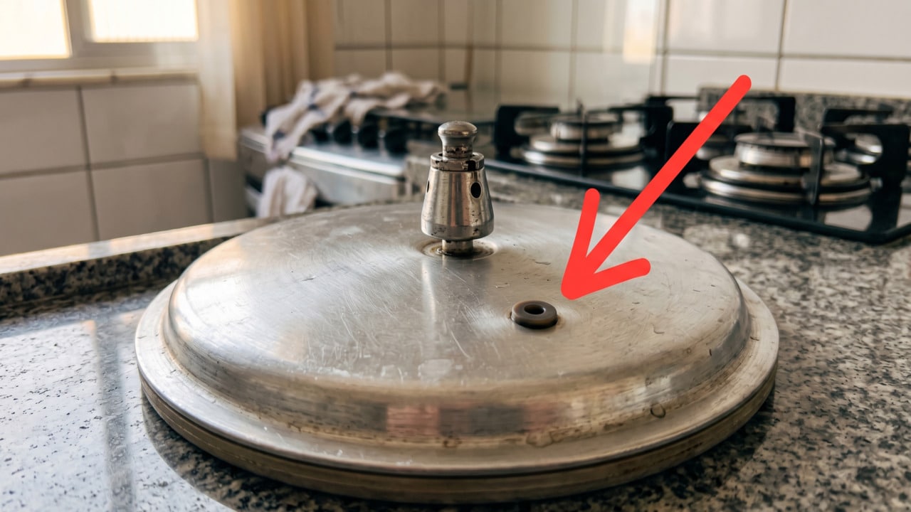 Para que serve o pequeno furo na tampa da panela de pressão?
