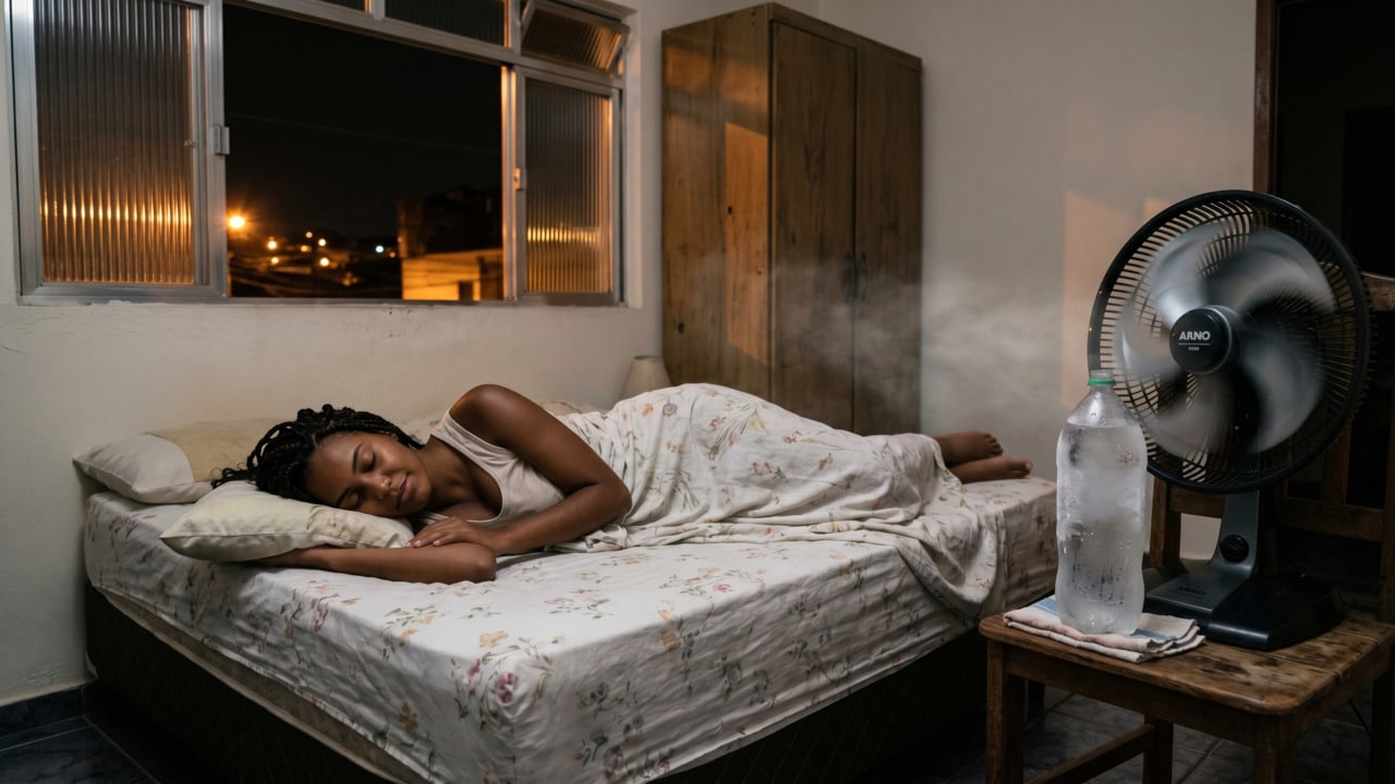 O truque alemão que refresca o quarto a noite inteira com uma garrafa de água