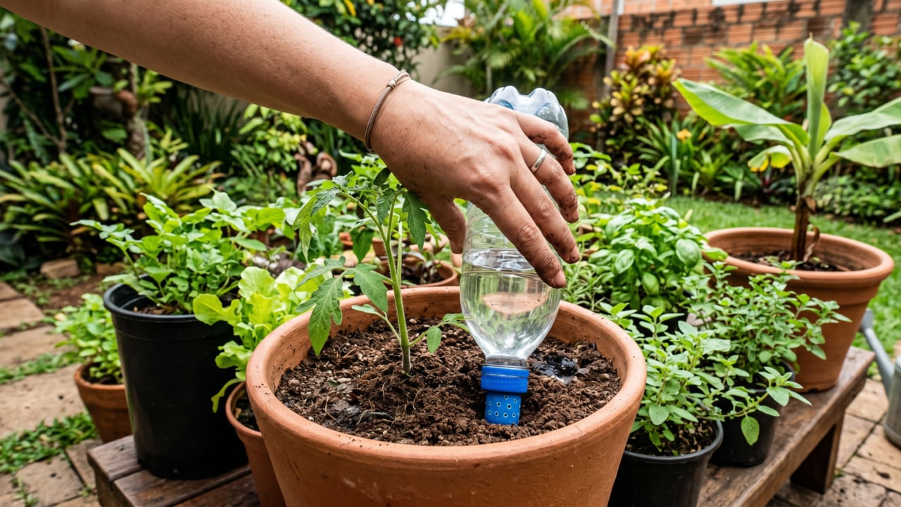 Não jogue fora as garrafas PET: elas mantém as plantas vivas mesmo que você viaje