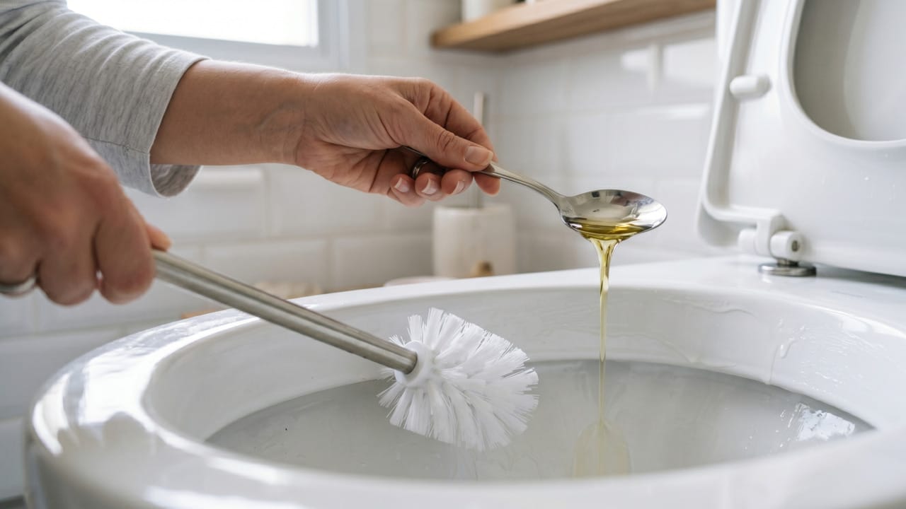 O hábito com óleo que deixa o vaso sanitário mais limpo por mais tempo