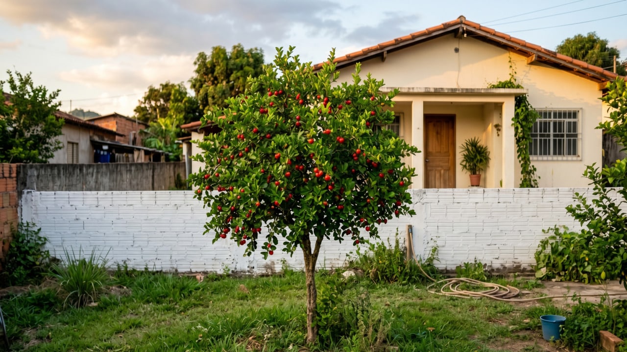 Existe uma árvore frutífera que cabe no quintal pequeno sem rachar o piso