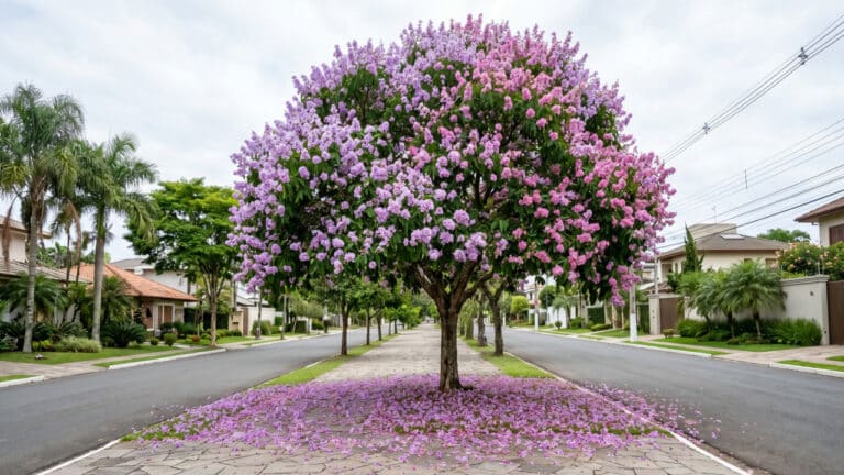 Resedá-gigante plantado em via pública de bairro residencial