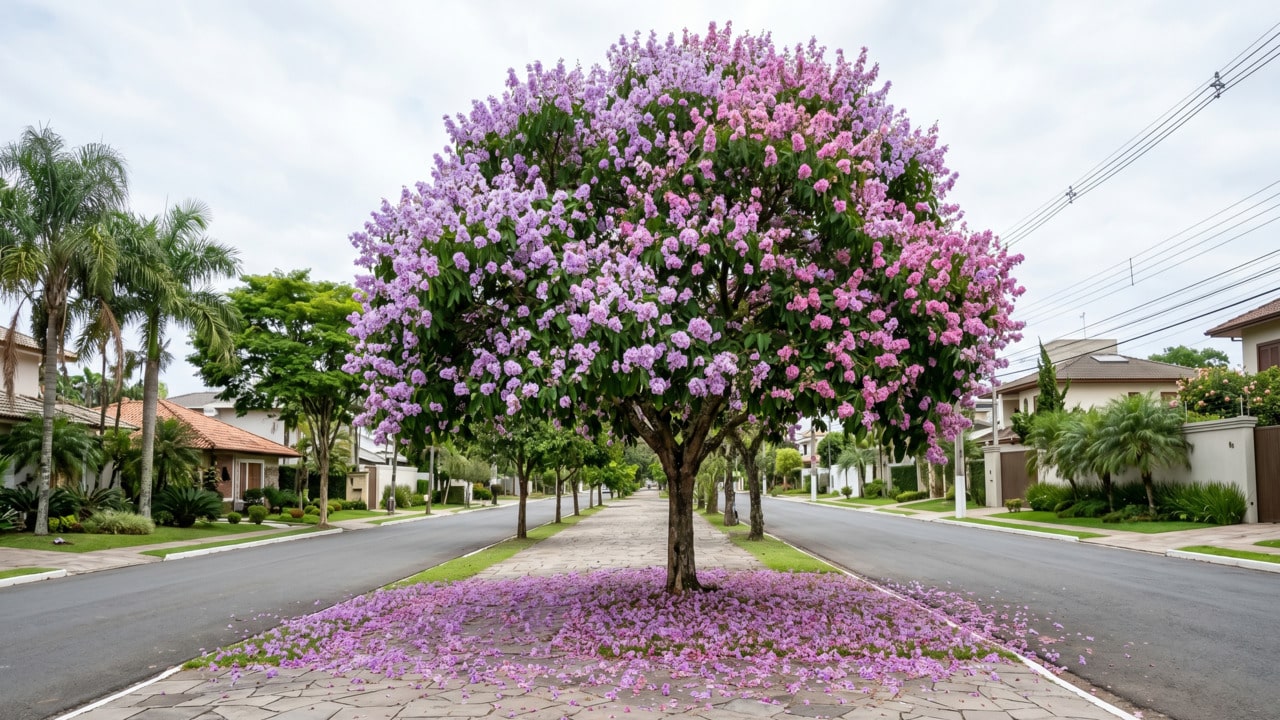 A árvore gigante que cobre o chão de flores e cresce mais de um metro por ano