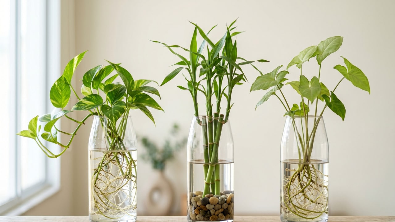 Plantas que sobrevivem só na água, ficam lindas em vidros e dispensam toda a bagunça da terra
