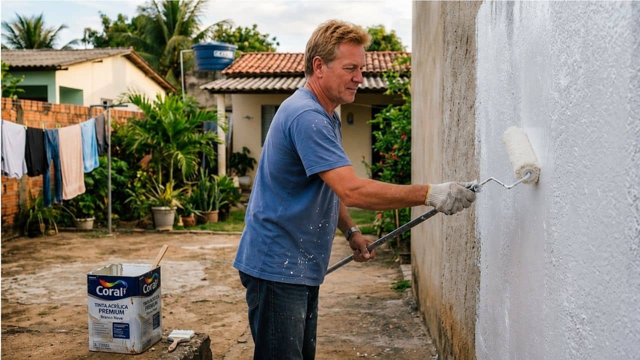 Tinta emborrachada caseira: a receita que protege muros do sol e da chuva gastando bem menos