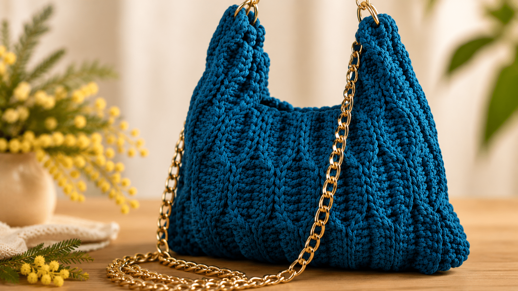 Bolsa de Crochê de Luxo: Feita com Material Simples, Mas com Acabamento que Parece de Grife