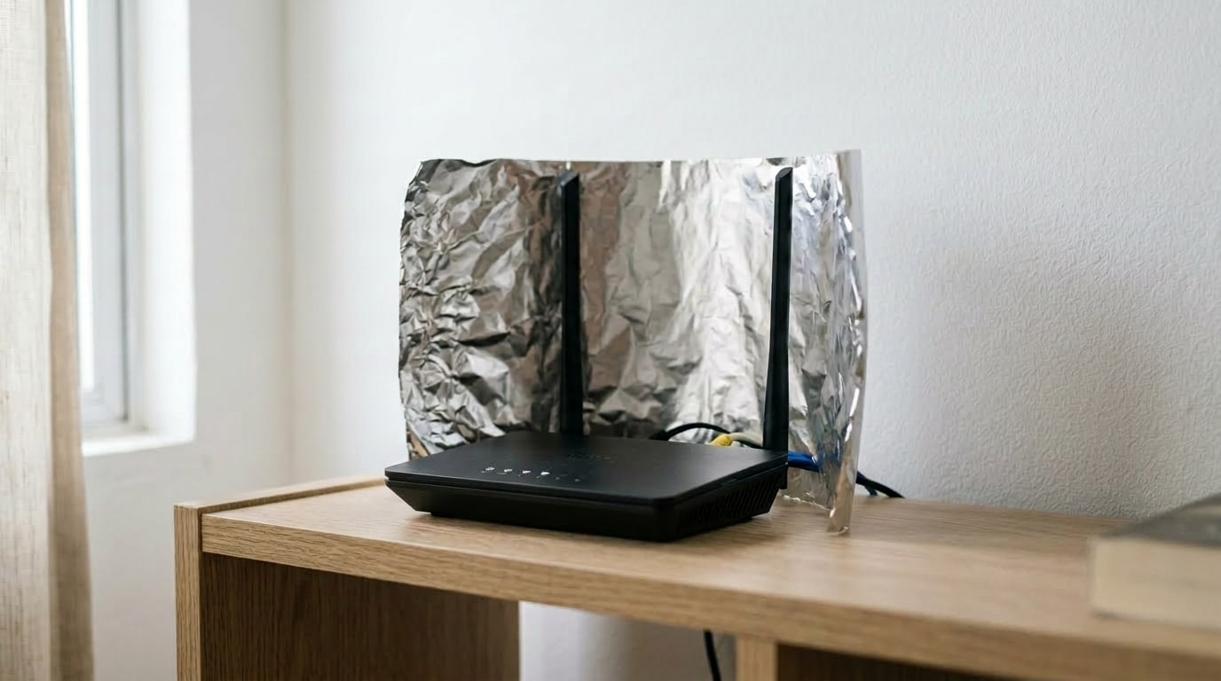 Papel alumínio no roteador: o truque caseiro que a ciência testou para melhorar o Wi-Fi