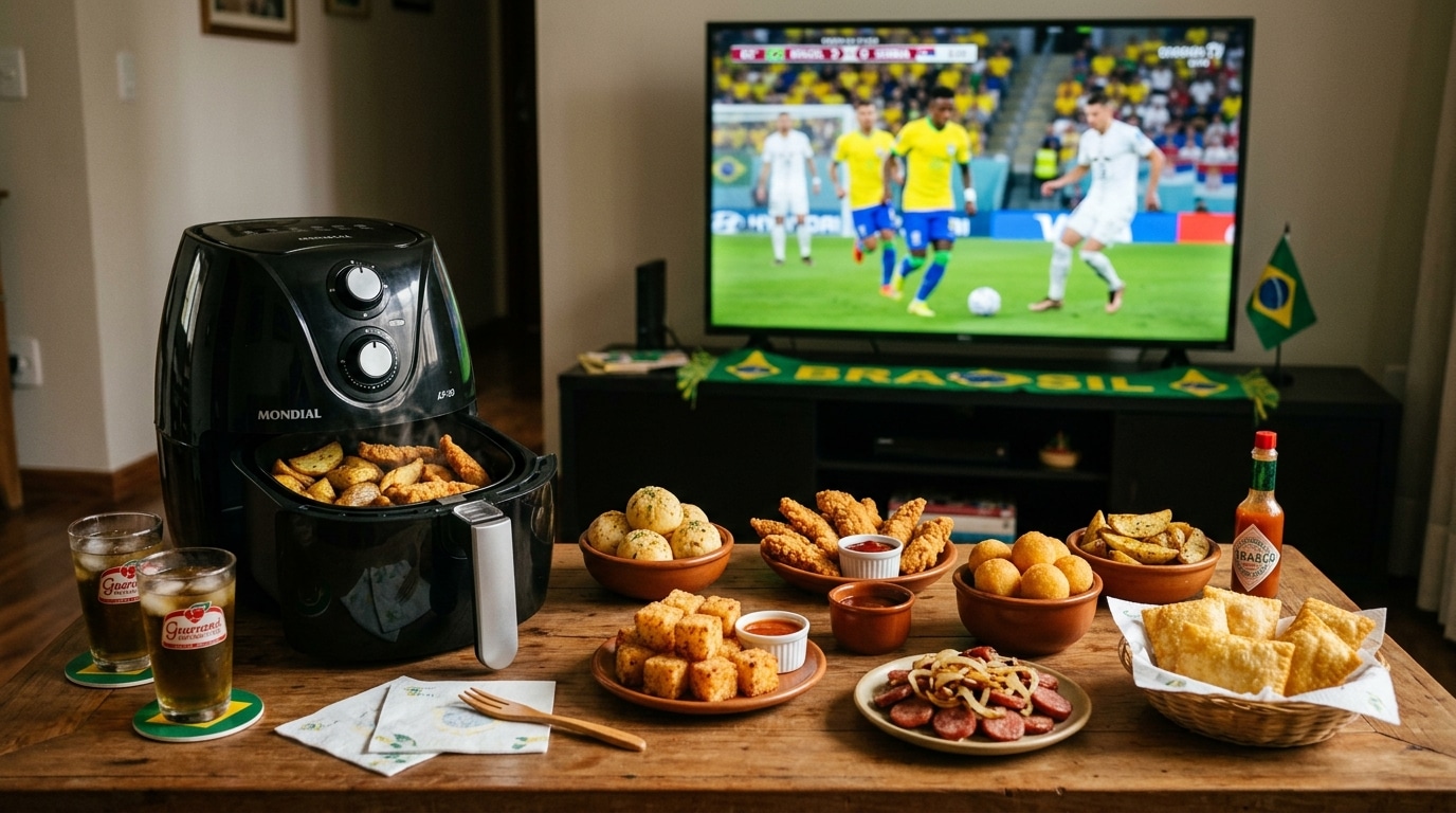 6 petiscos rápidos na AirFryer para acompanhar os jogos da Copa