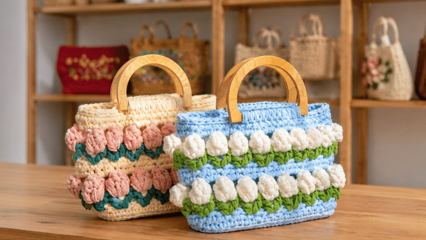 Bolsas de Crochê com Flores, Squares e Pontos Criativos para se Inspirar