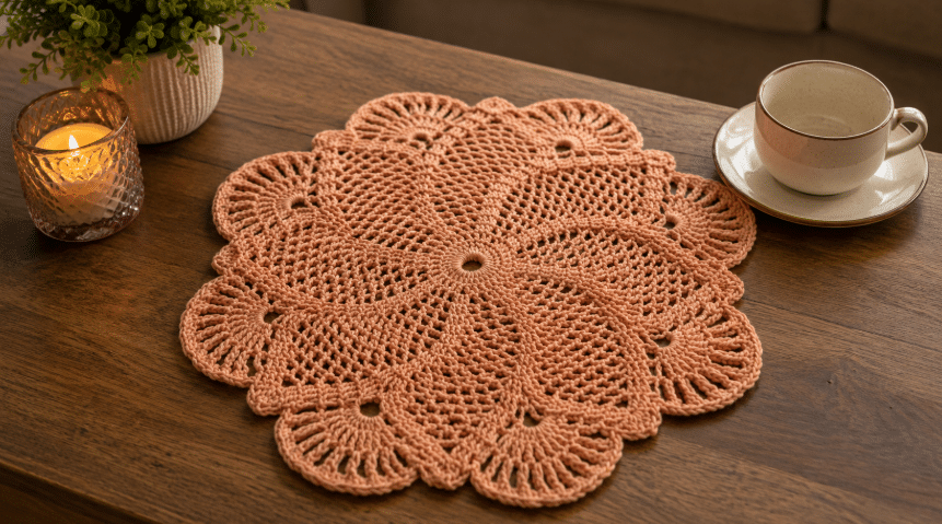 Os gráficos de Centro de mesa de crochê estão fazendo sucesso – A peça artesanal transforma a decoração da mesa