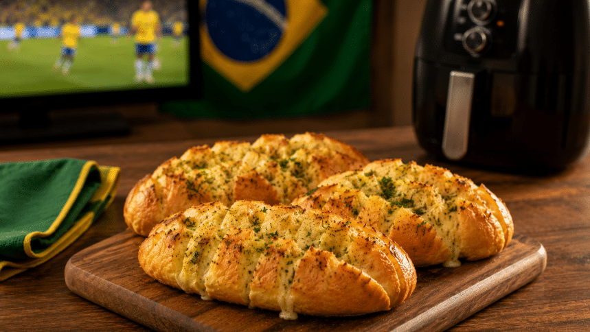 Pão de alho caseiro na Air Fryer: receita rápida para churrasco ou lanche para assistir aos jogos da Copa do Mundo