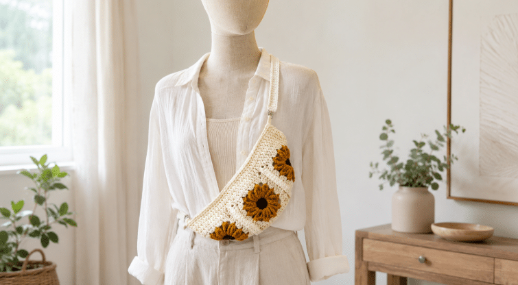 Pochete de crochê para carregar estilo sem ocupar as mãos