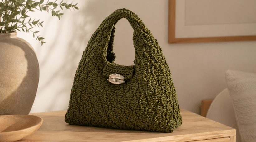 Bolsa Sálvia de Crochê: receita com gráfico para criar uma peça moderna e estruturada