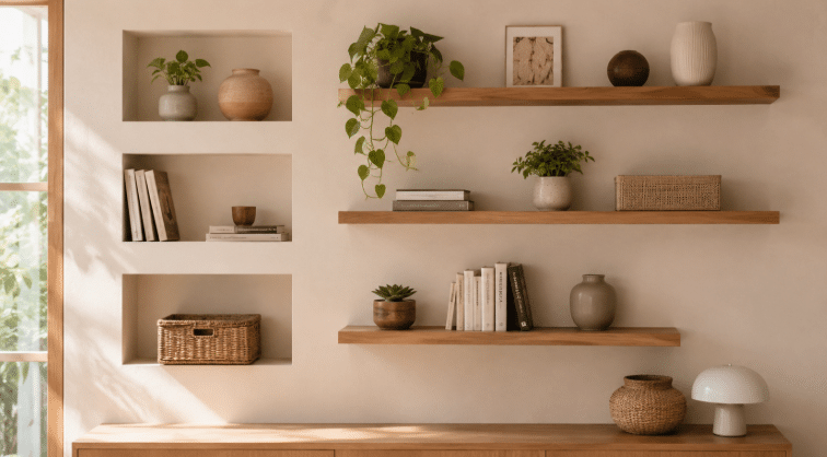 Nichos e prateleiras para organizar sem pesar na decoração