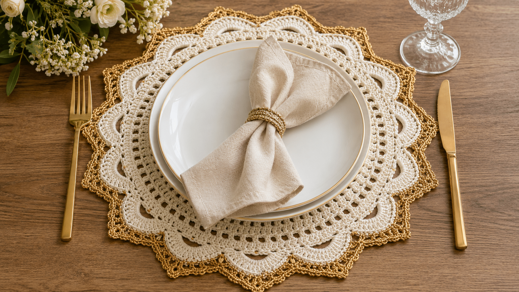Sousplat de crochê deixa a mesa mais bonita com um toque artesanal