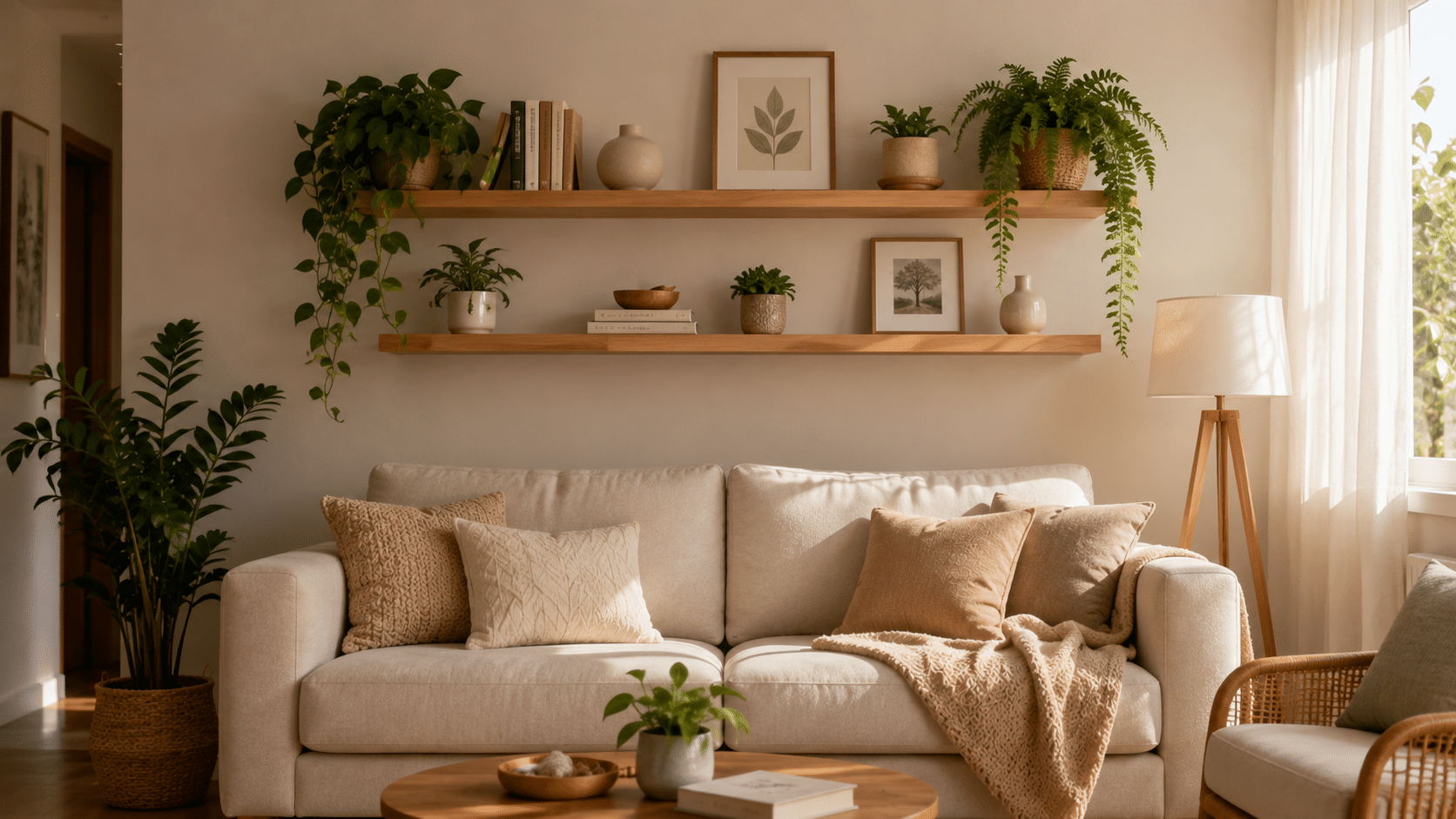 Prateleiras decorativas ajudam a aproveitar paredes vazias com charme