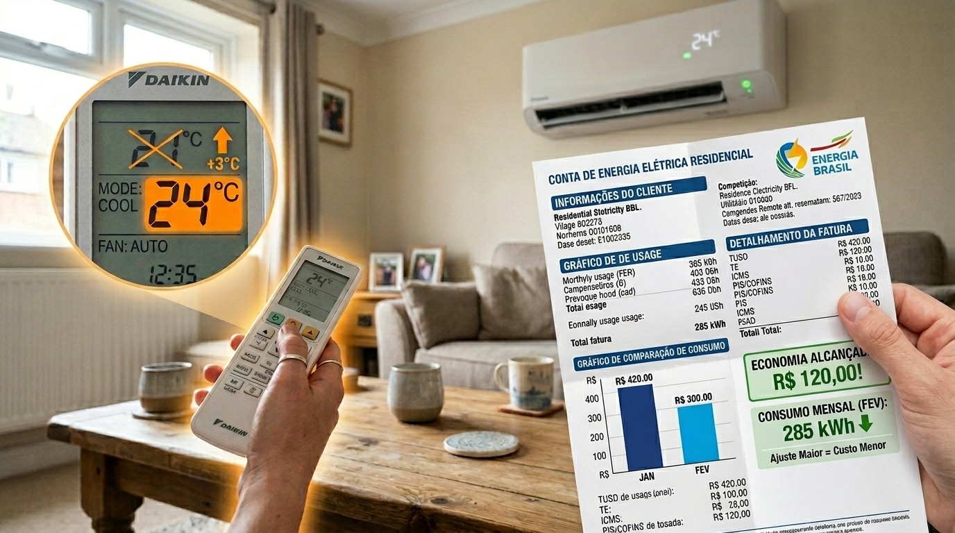 Quanto cada grau a menos no ar-condicionado pesa de verdade na sua conta de luz