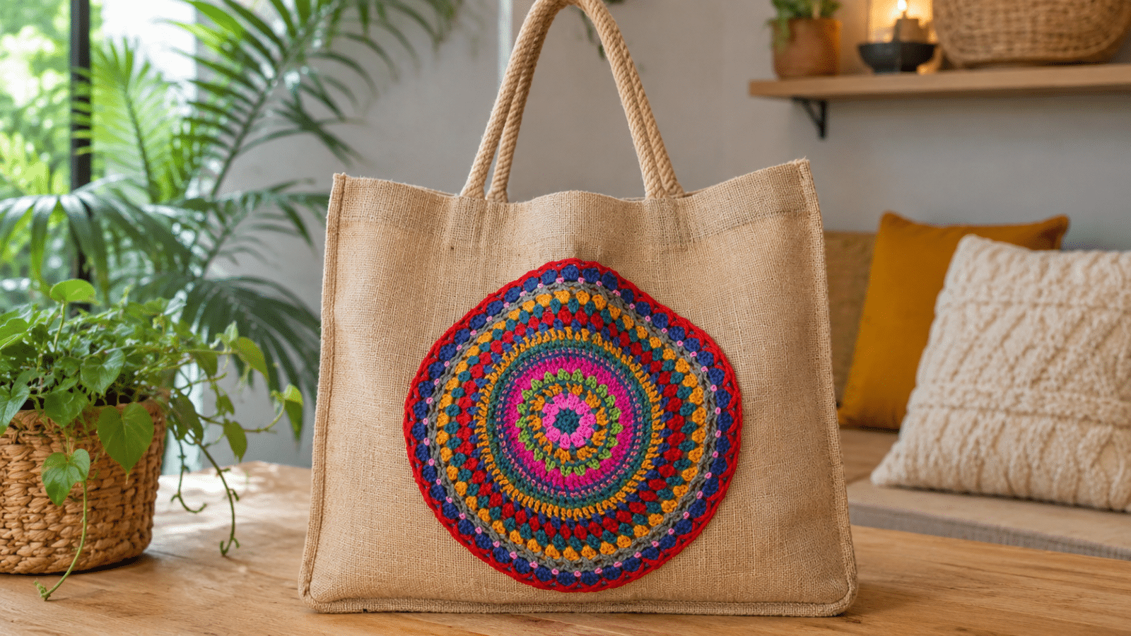 Bolsas de tecido com detalhes em crochê ganham charme artesanal e visual exclusivo