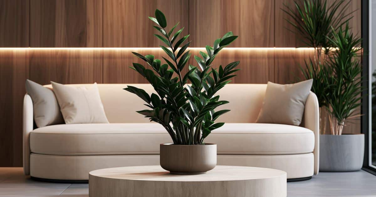 Zamioculca: a queridinha dos designers de interiores para ter dentro de casa, essa planta aguenta pouca luz e só precisa de água a cada 15 dias