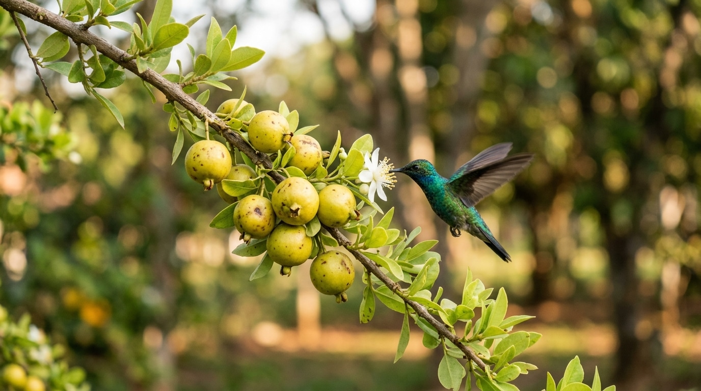 A fruta esquecida dos quintais que voltou com tudo aos jardins modernos e ainda atrai beija-flores