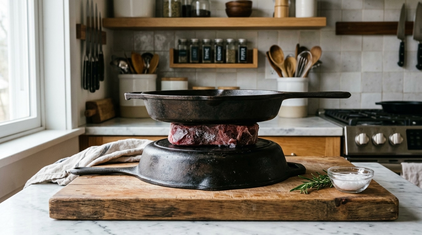 Descongele a carne rápido com duas panelas e sem usar o micro-ondas nem água quente