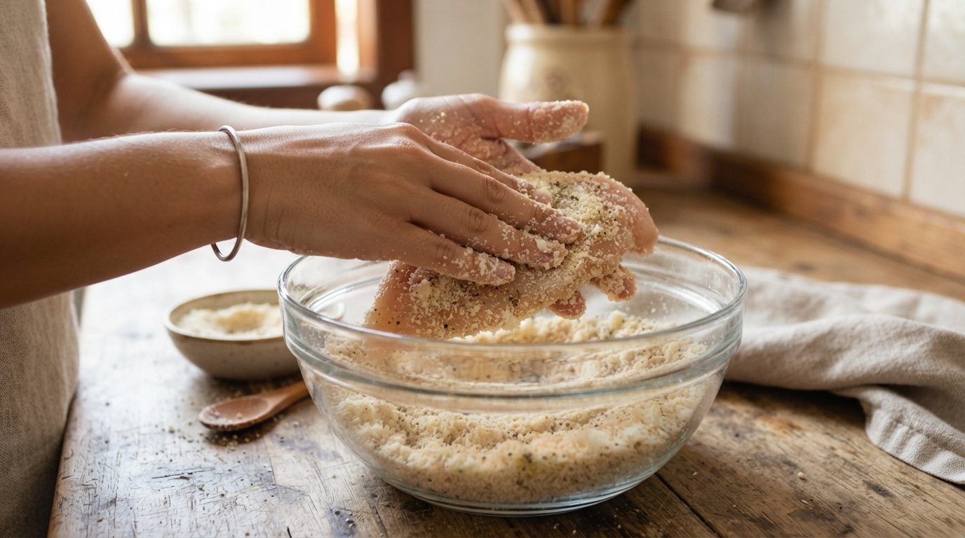 Nem farinha panko nem farinha de rosca, esse é o jeito mais saudável e proteico de empanar o frango