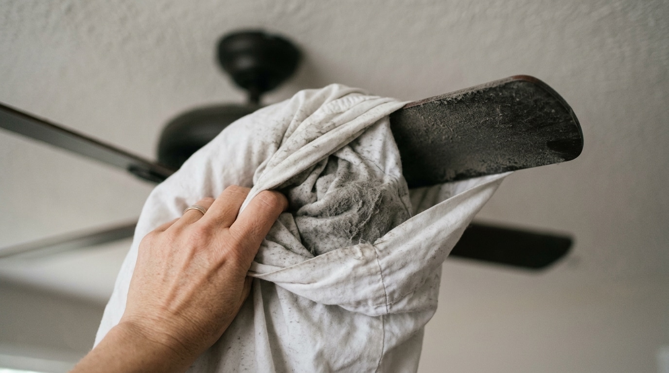 Nem aspirador, nem água sanitária: o jeito fácil de limpar o ventilador de teto sem estragar as pás