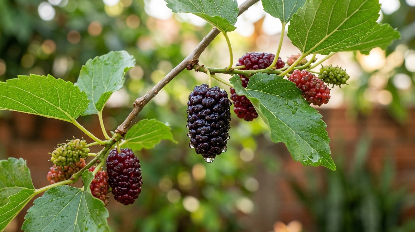 Plante a amoreira-anã num vaso grande e colha amora doce sem deixar a árvore tomar o quintal