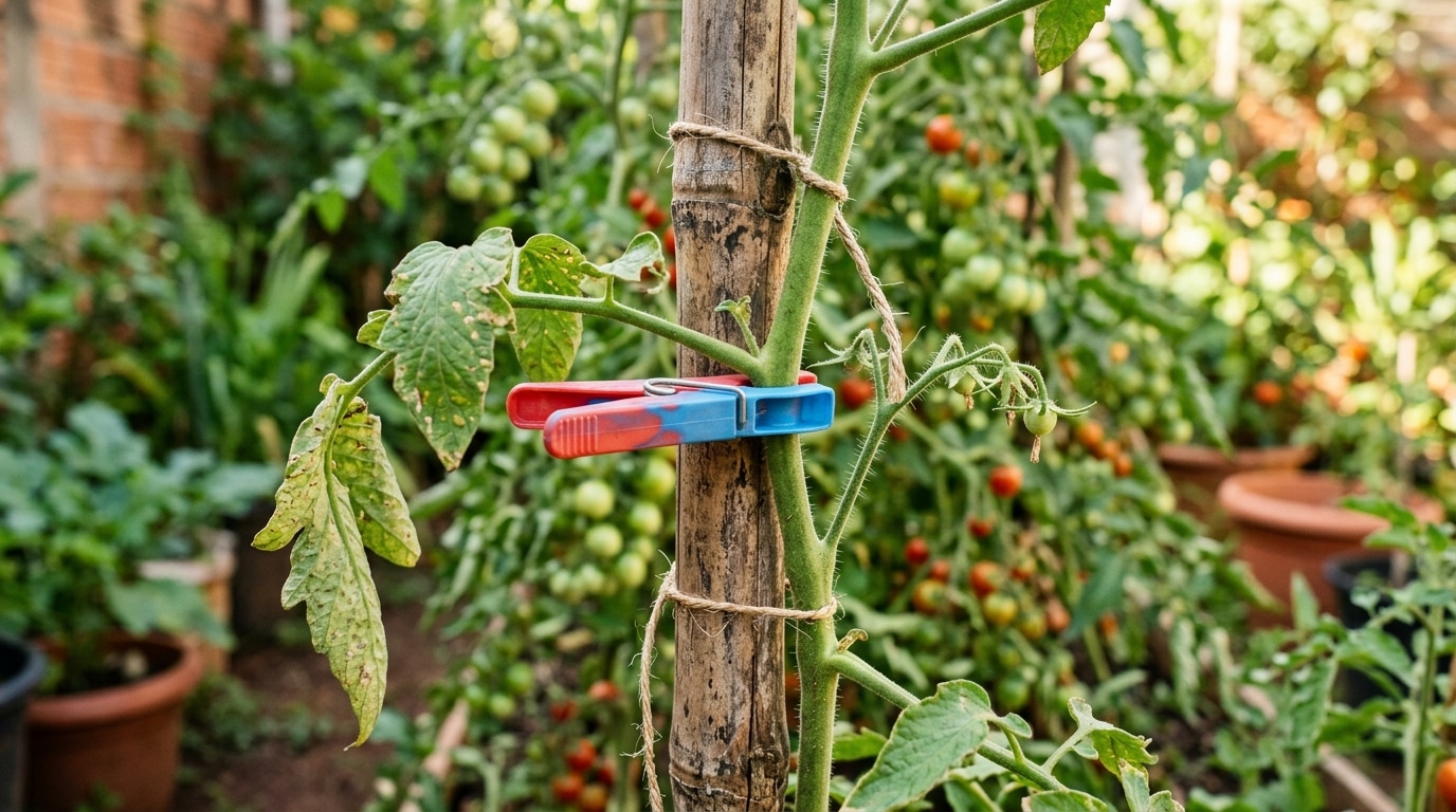 O prendedor de roupa no caule do tomate vai transformar a sua próxima colheita