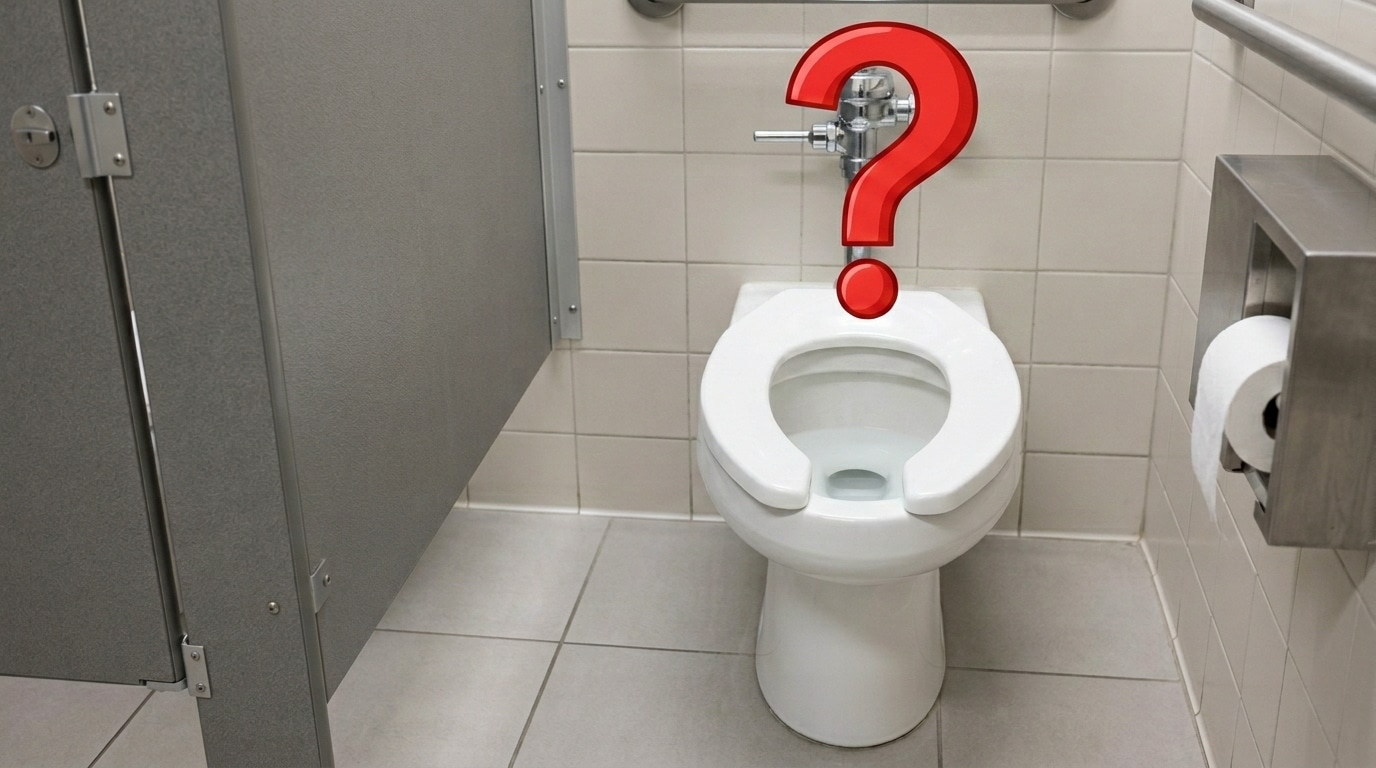 Por que os vasos sanitários públicos têm assento aberto e os de casa não
