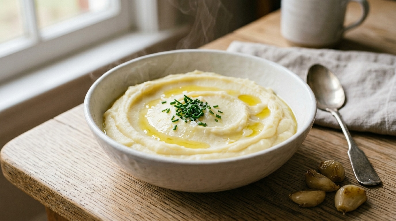 Os franceses concordam: “Para deixar o purê de batatas mais cremoso e saboroso, o segredo é adicionar alho confitado.”