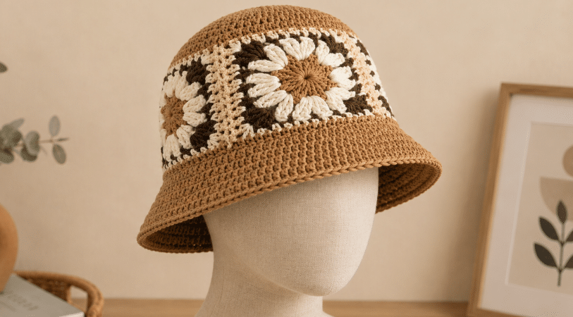 Bucket Hats em crochê ganham destaque com estilo moderno e charme artesanal