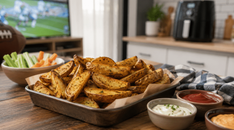 Batata rústica na Air Fryer com tempero de jogo em casa