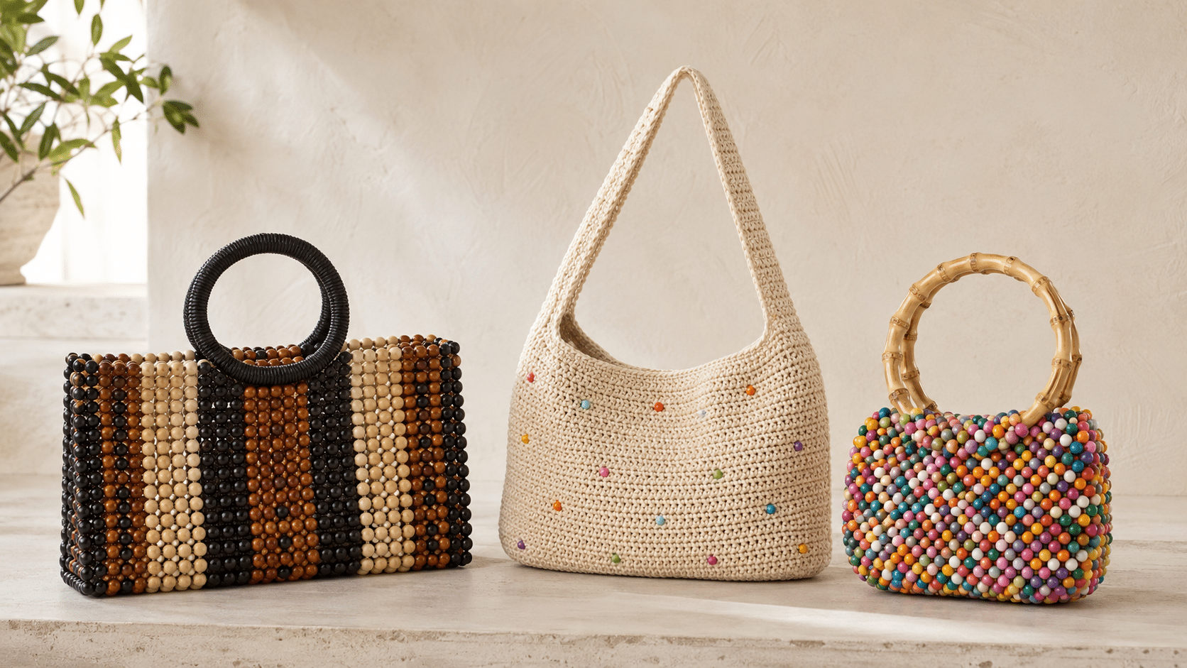 Bolsas artesanais com contas transformam textura e cor em acessórios cheios de personalidade
