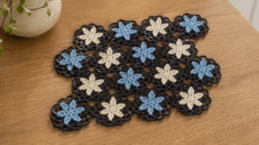 Motivos circulares de crochê transformam peças simples em criações cheias de textura