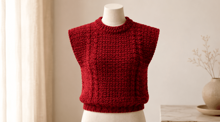 Colete Sedificada em crochê: a muscle tee artesanal que também vira sobreposição