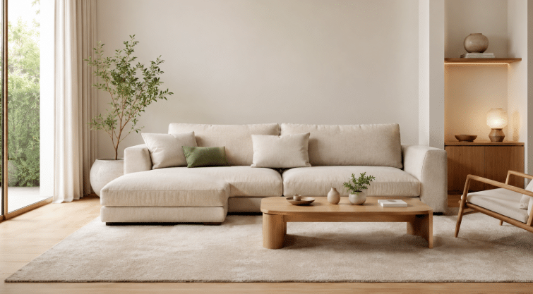 Decoração minimalista para uma sala mais leve
