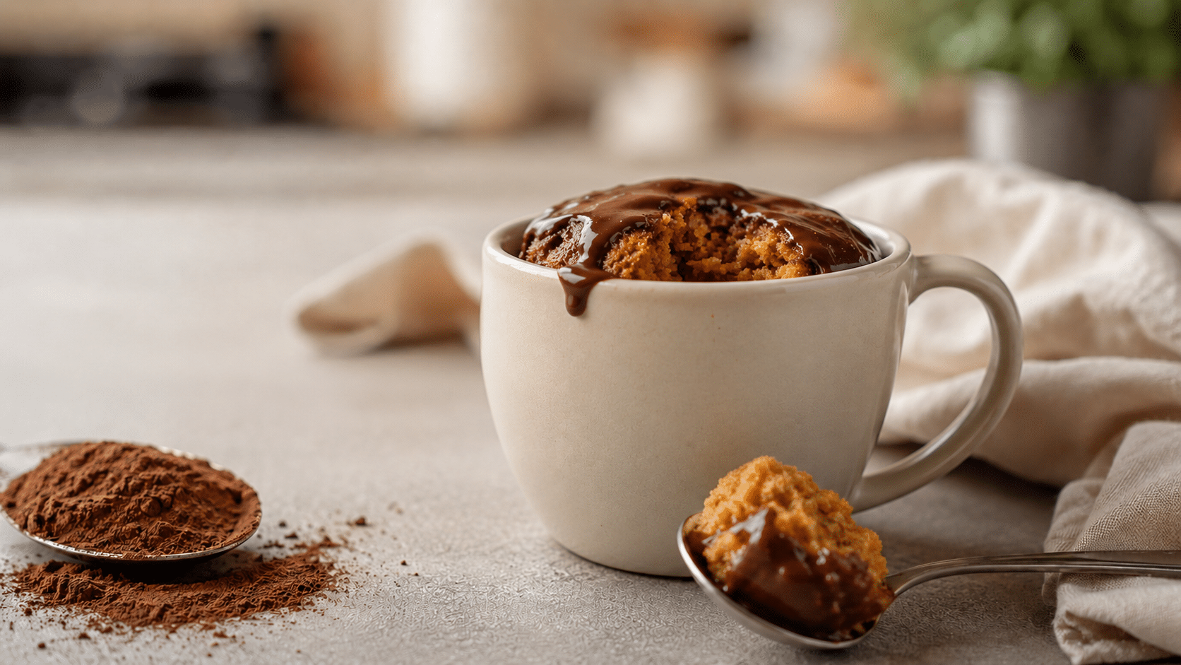 Bolo de cenoura de caneca feito no micro-ondas fica pronto em poucos minutos