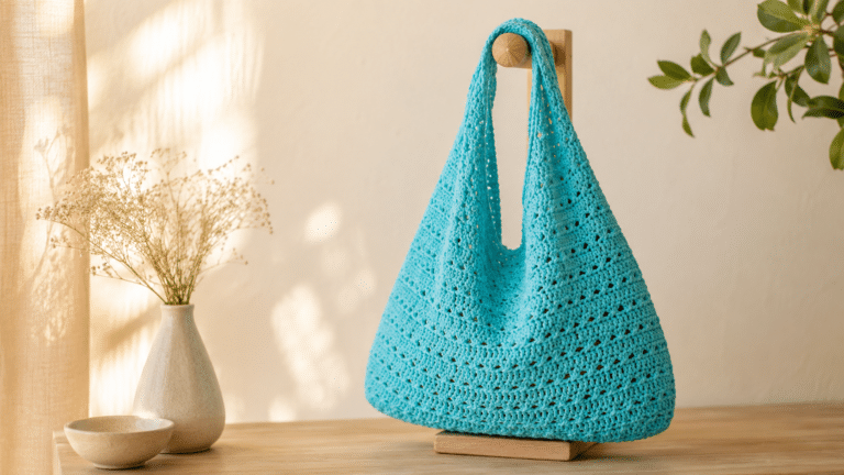 Bolsa em crochê Spott Palco combina brilho discreto e estrutura moderna