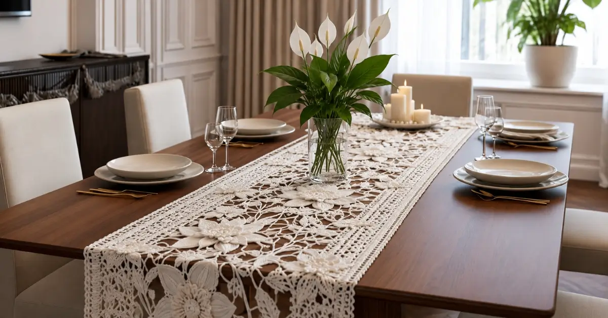 Vem ver 25 modelos de Caminhos de Mesa em Crochê para elevar o nível da sua decoração!