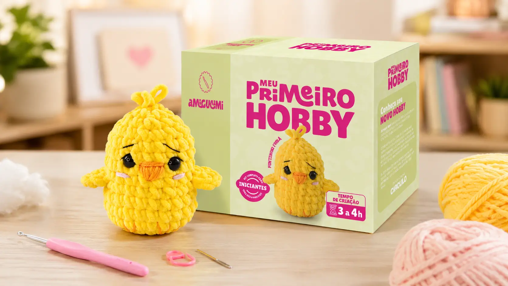 Crochê para Iniciantes: Kit Meu Primeiro Hobby Pintinho Fubá da Círculo