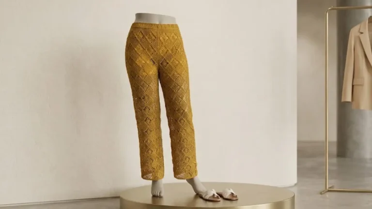 Calça Queen em crochê na cor Paçoca