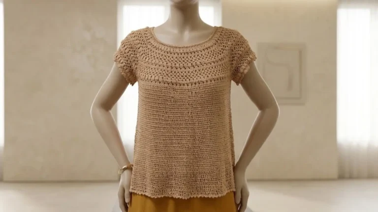 Blusa Cassis de crochê na cor Licor com pala trabalhada e acabamento delicado