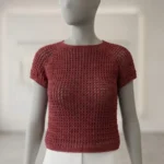 Blusa Marsala em crochê com pontos fantasia e detalhes vazados