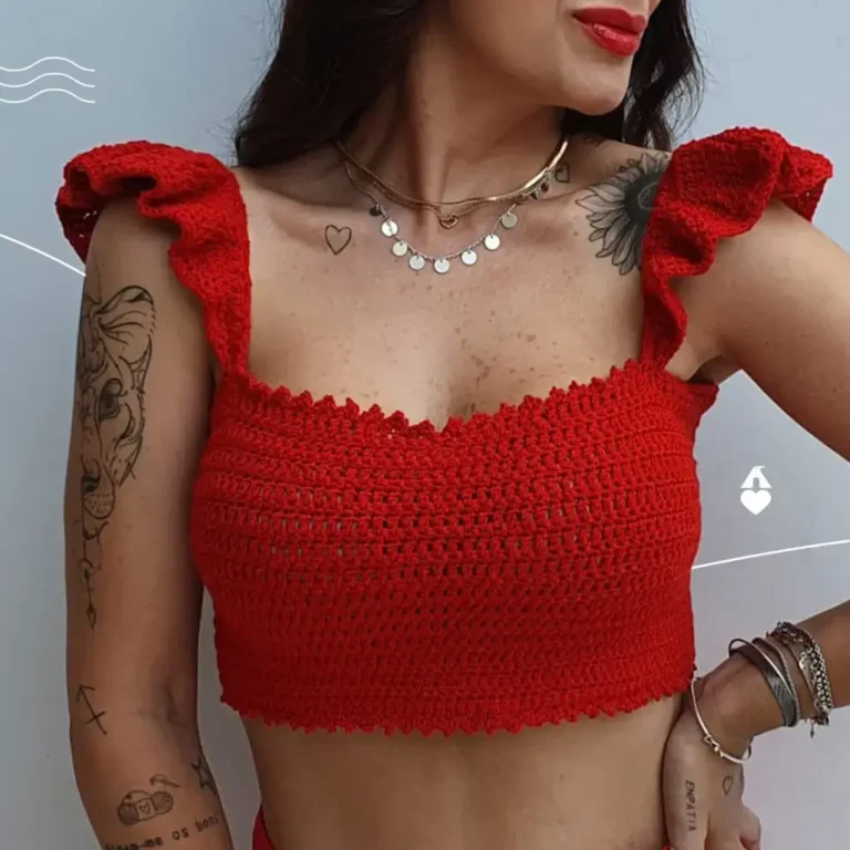 cropped de croche para o Natal